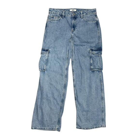 Tommy Hilfiger Women’s 6 Low Rise Wide Leg Baggy Cargo Jeans Relaxed Denim - Picture 1 of 9